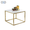 Stylish Stainless Steel Coffee Side Table With MarbleTop
